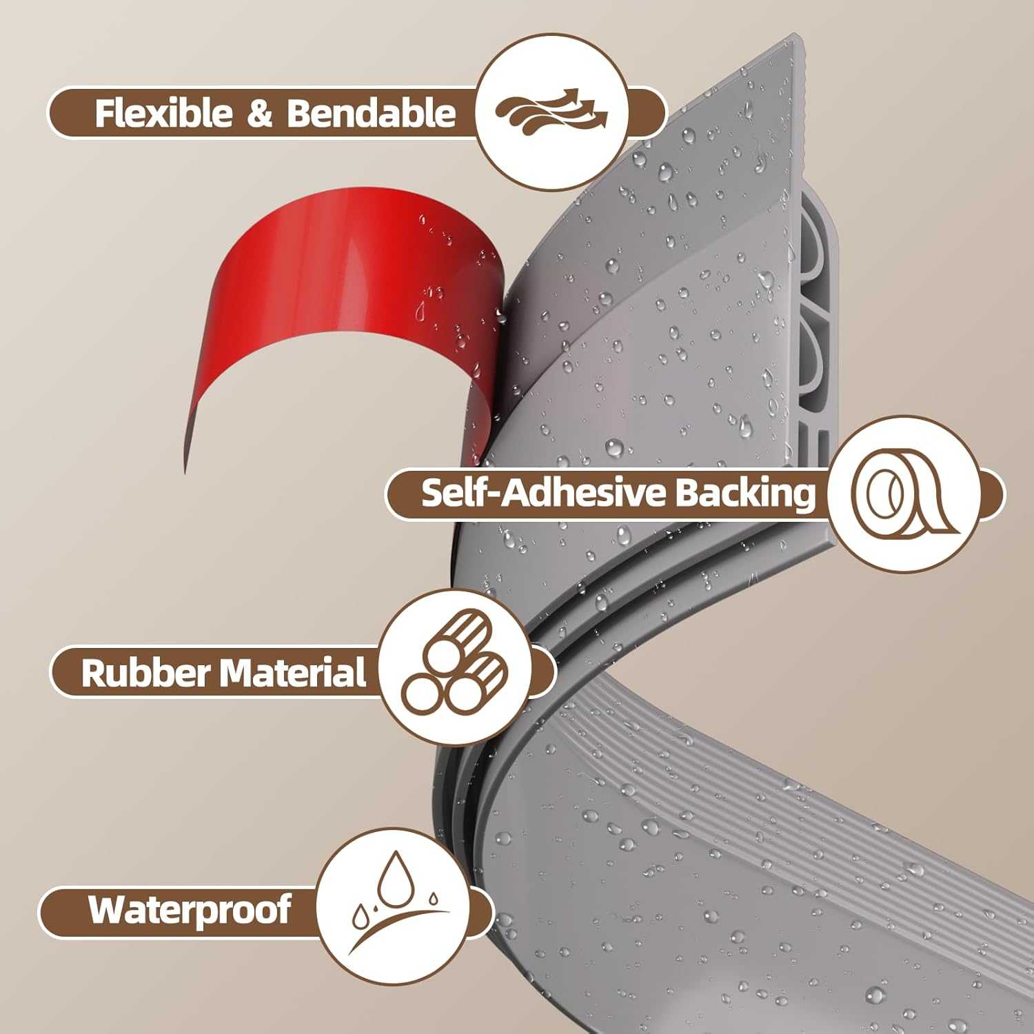 Vannesse 78 Inch Door Draft Stopper Gray