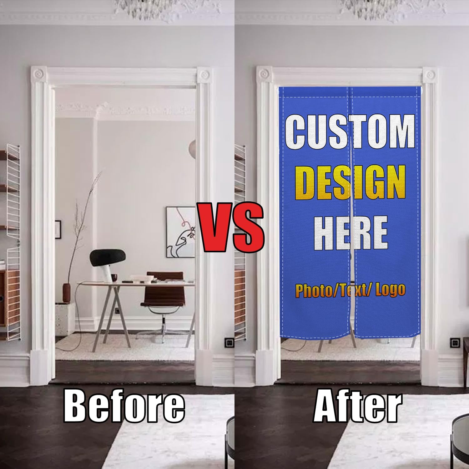 Custom Japanese Noren Curtain with Personalized Design