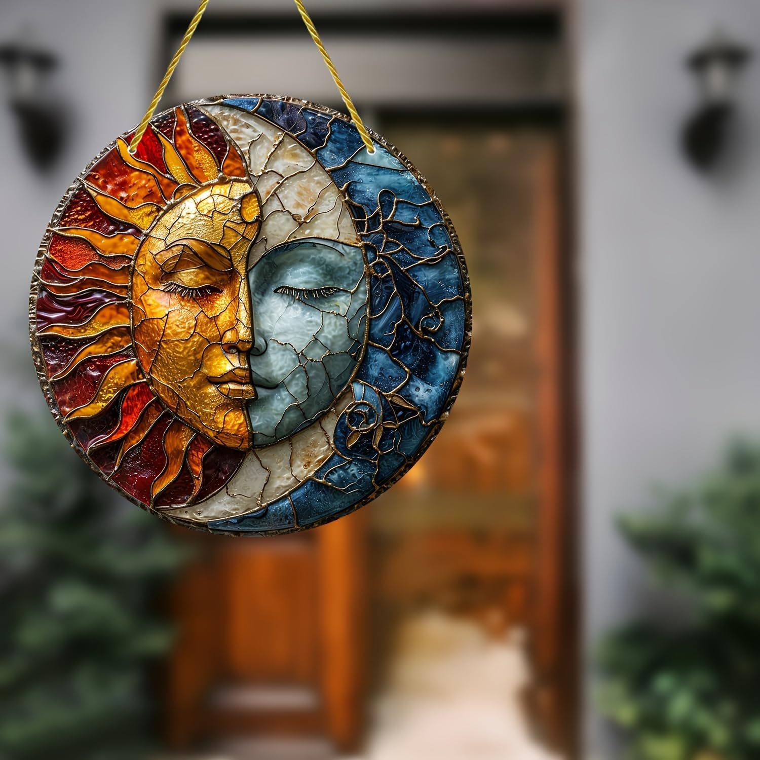 ZIEKEER 8x8 Inch Yin Yang Sun Moon Acrylic Wall Ornament