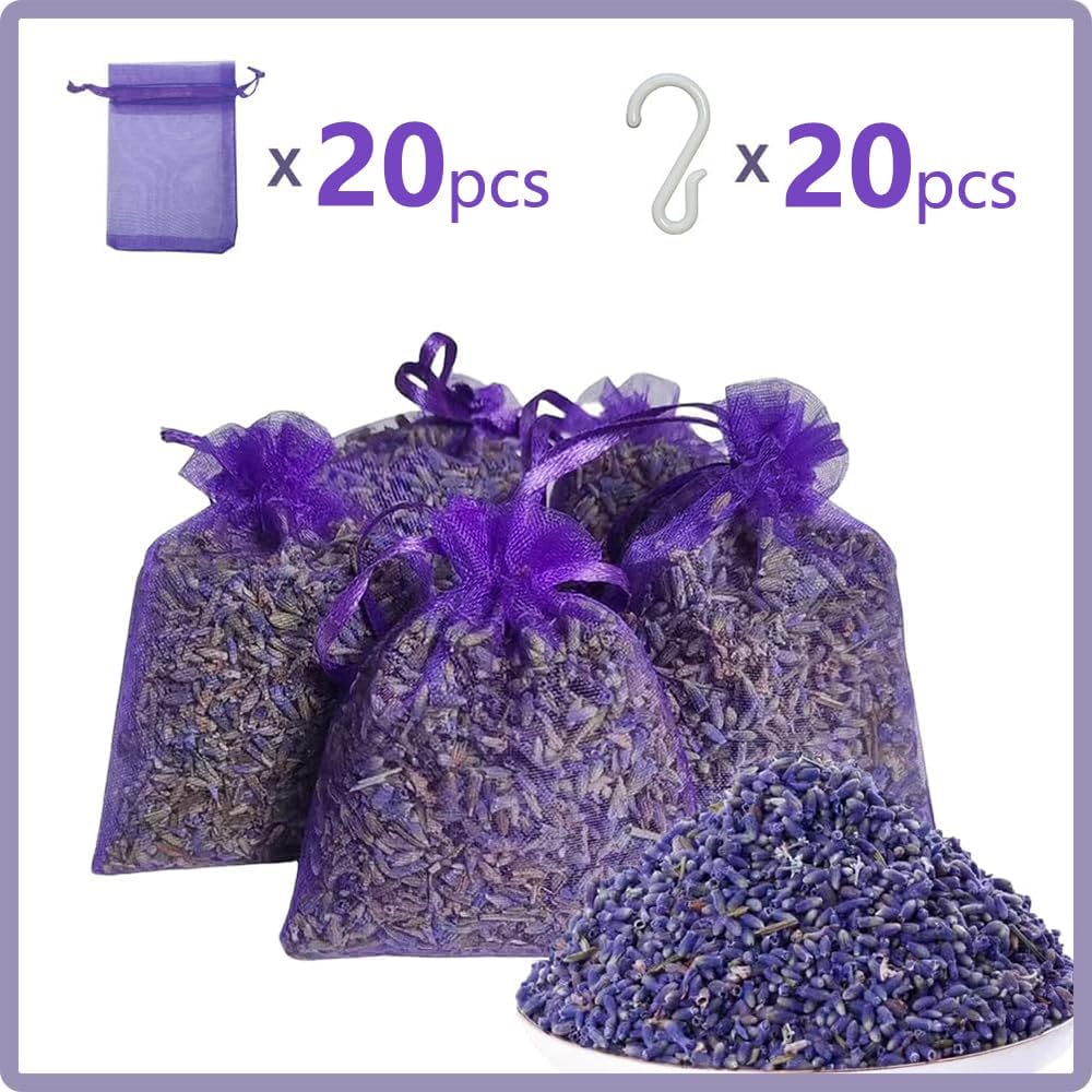 Dried Lavender Sachets for Home Pack of 20
