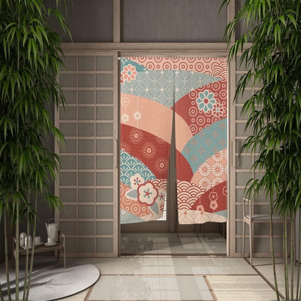 Leowefowa Traditional Japanese Noren Door Curtain