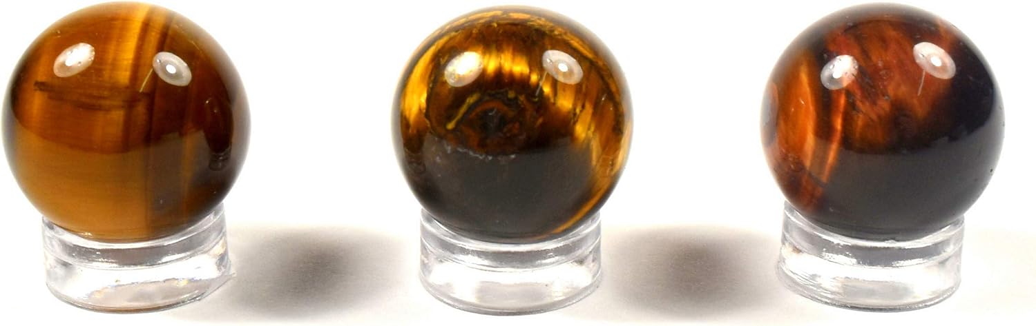 21mm Golden Yellow Tiger Eye Sphere Natural Decor Stone