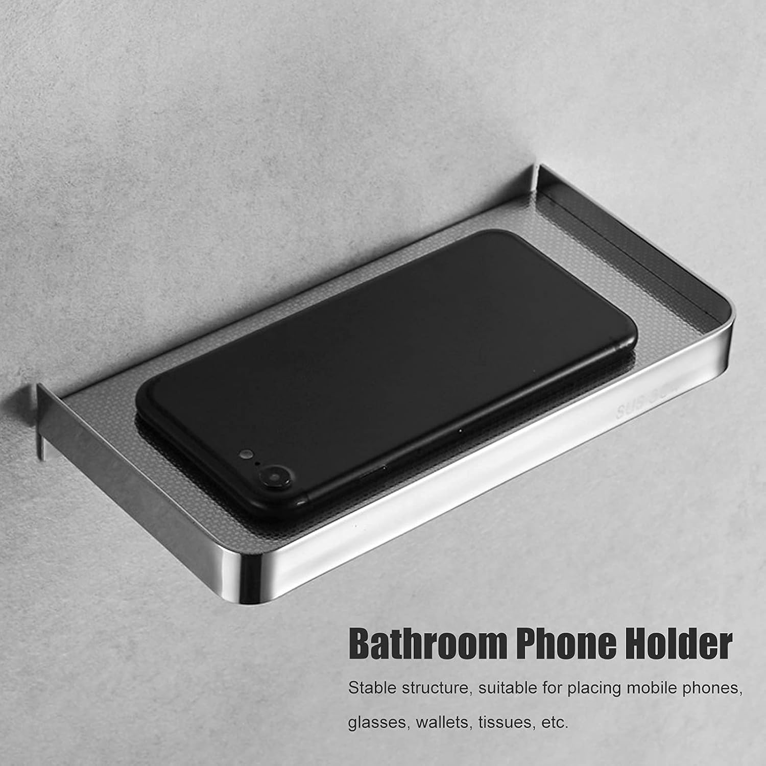 Stainless Steel Bathroom Phone Shelf Wall Mount 73x35in