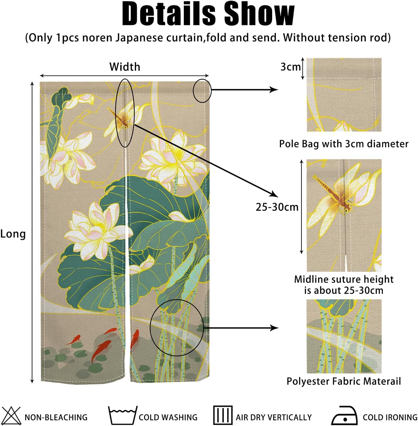 Japanese Noren Door Curtain with Ukiyoe Design