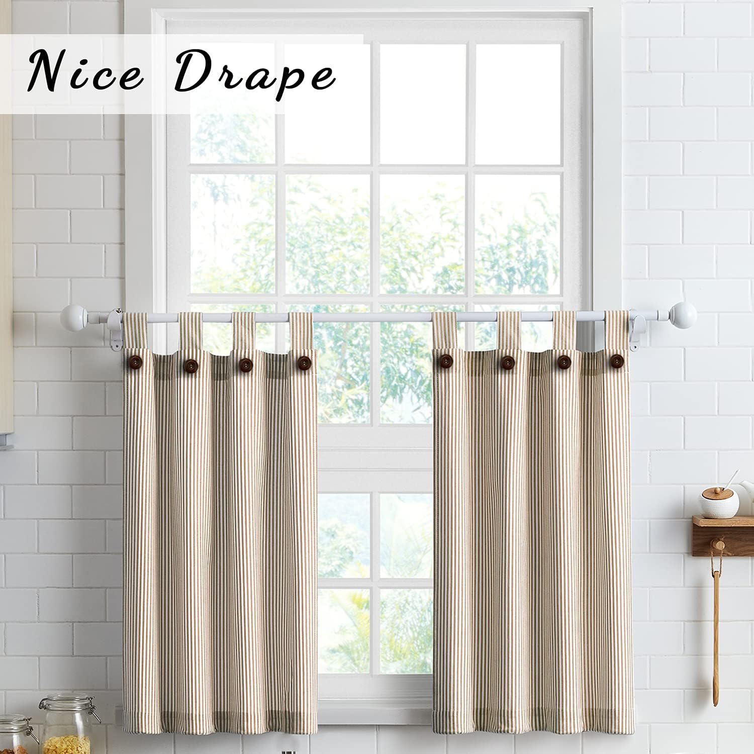 July Joy 3-Piece Cotton Tier Curtains with Valance