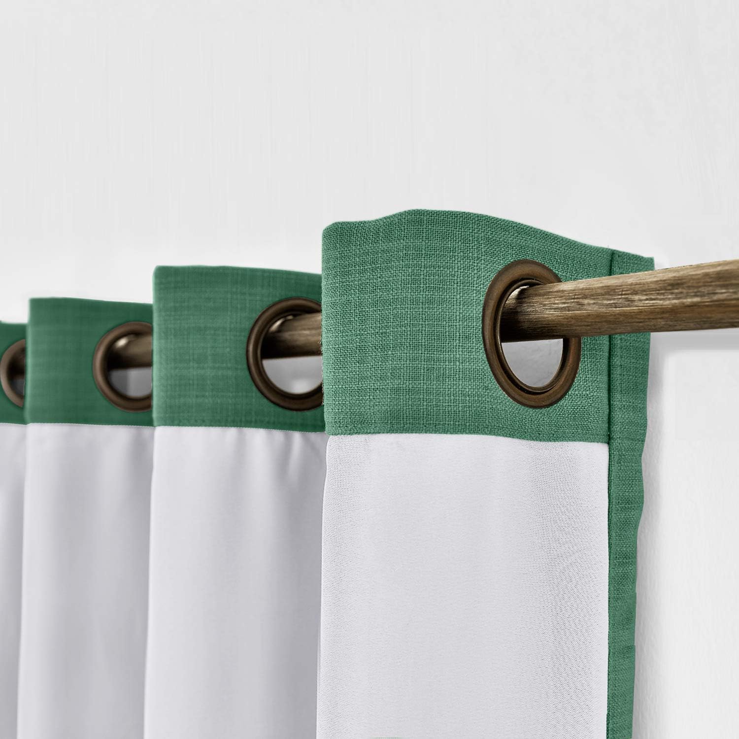 ChadMade 50W x 84L Peacock Faux Linen Curtain with Blackout Lining