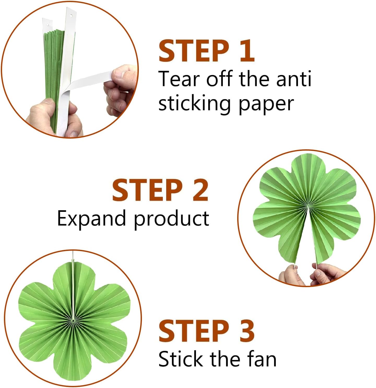 9 Pcs Paper Flower Fans for Party Decorations