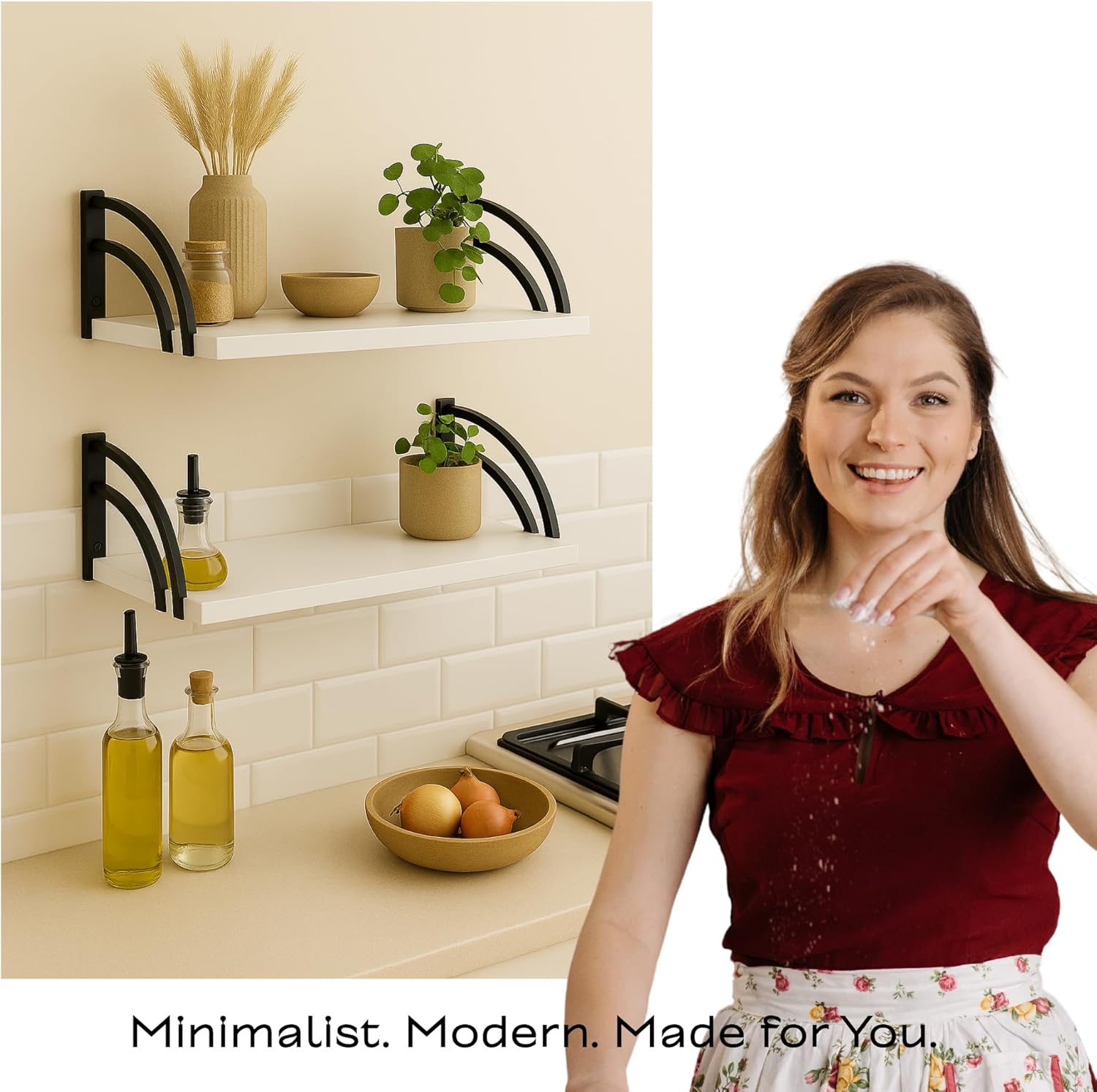 Deep Floating Wall Shelves - Invisible Mount - White
