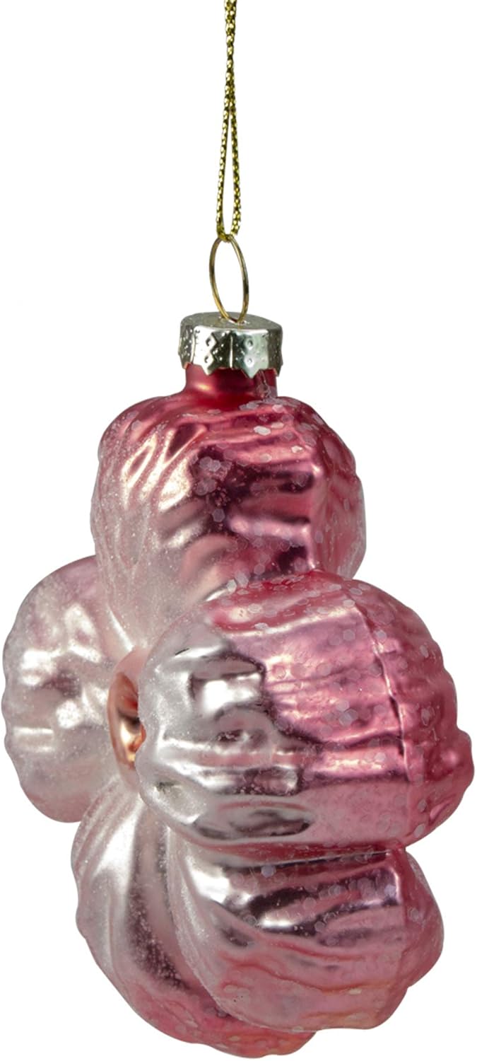 35 Inch Light Pink Glass Flower Christmas Ornament