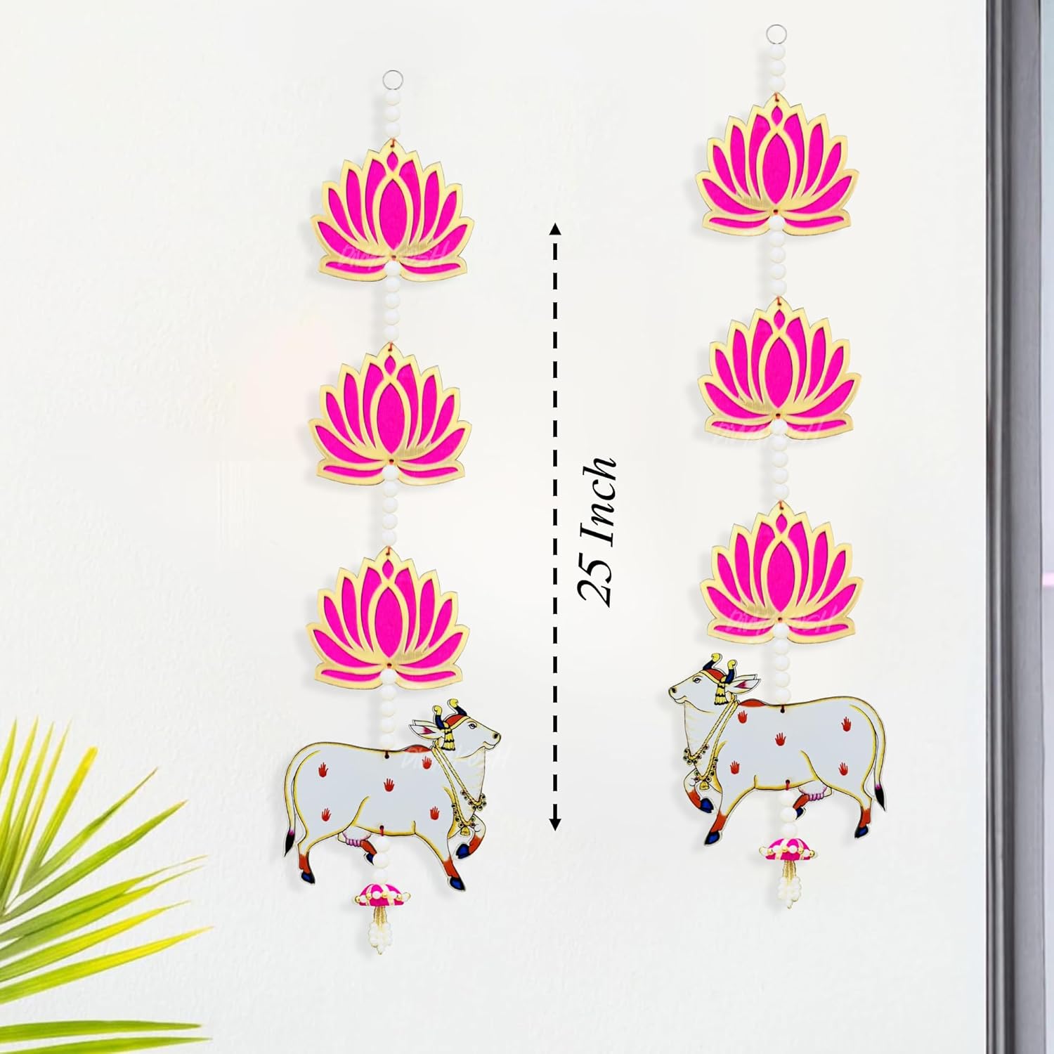 Handmade Lotus Ganpati Wall Decoration Pair 25 Inch Each