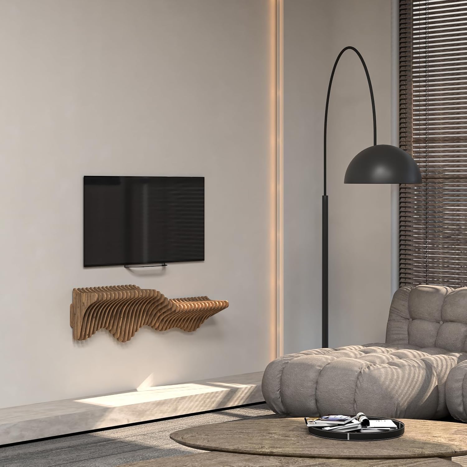 Batamex Parametric 36 Inch Floating Shelf TV Unit