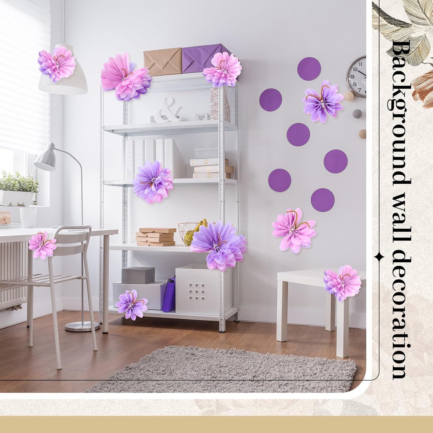 12 Pcs Purple Gradient 3D Hanging Butterfly Decorations