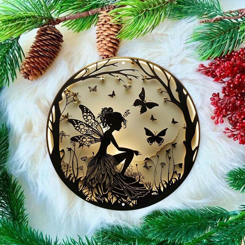 Fairy Butterfly Design 8x8 Inch Acrylic Hanging Ornament