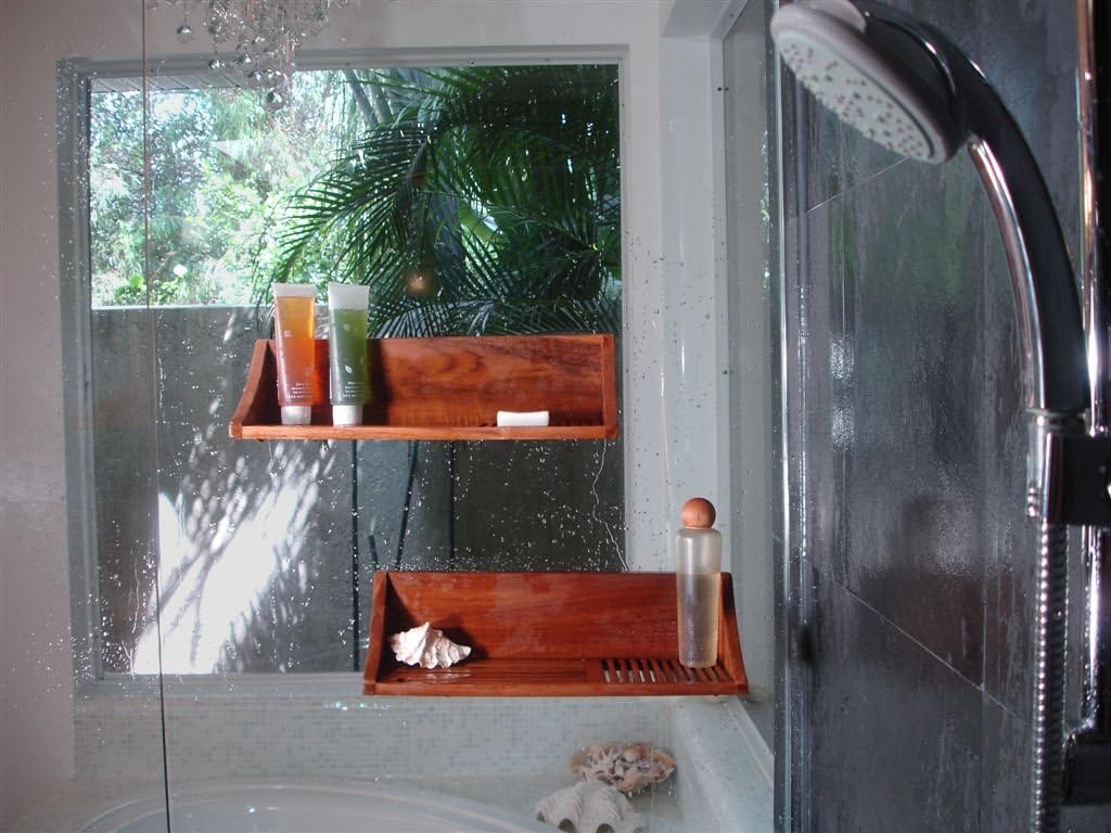 AquaTeak Original Moa Straight Teak Shower Shelf