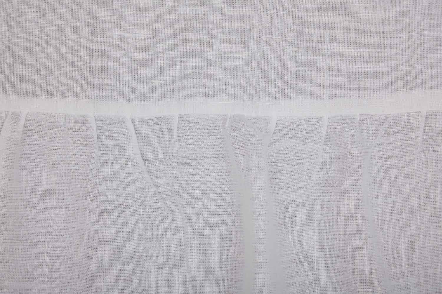 Piper Classics White Linen Ruffled Panel Curtains Set of 2