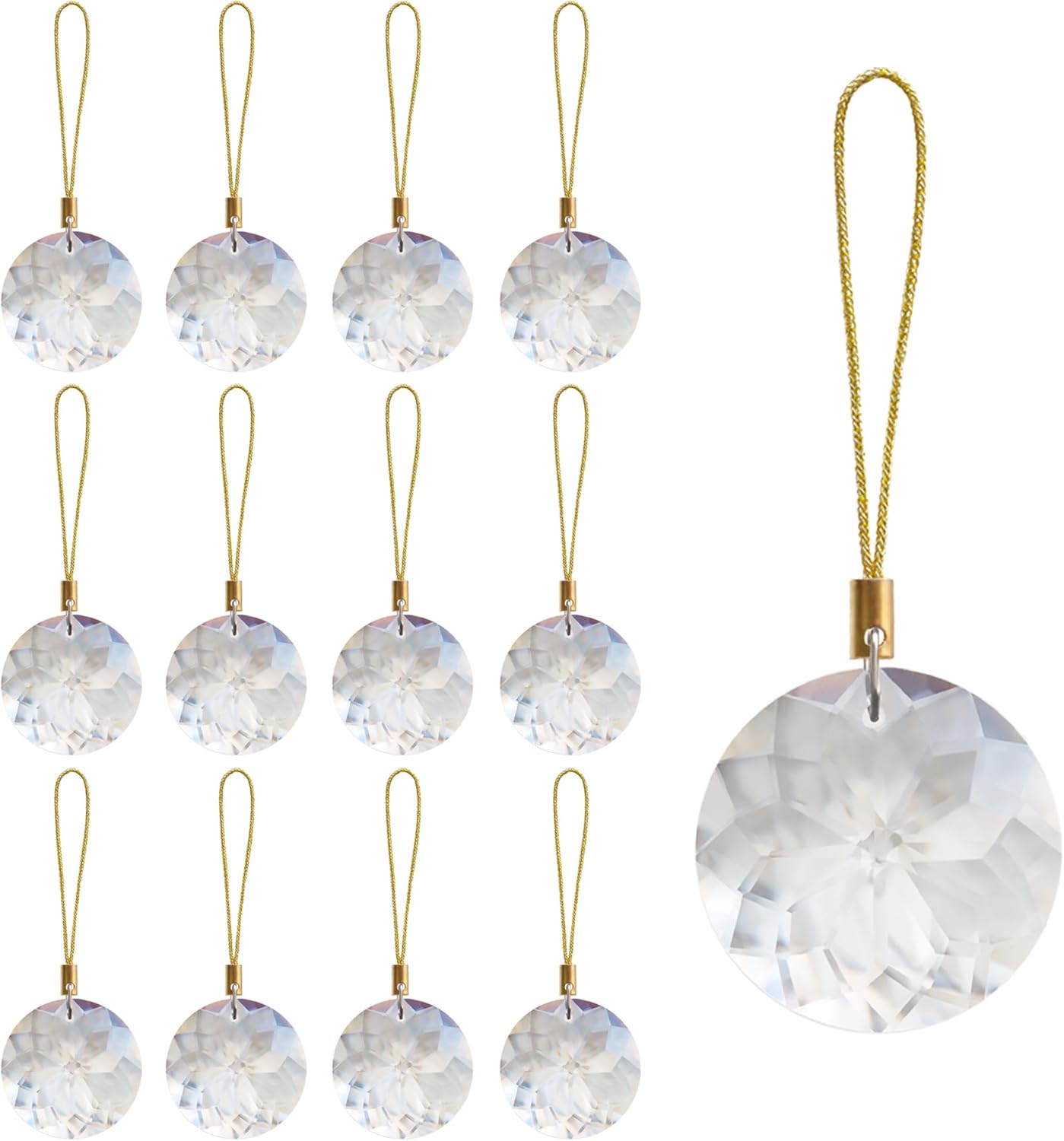 12 Pcs Crystal Glass Christmas Balls Ornaments