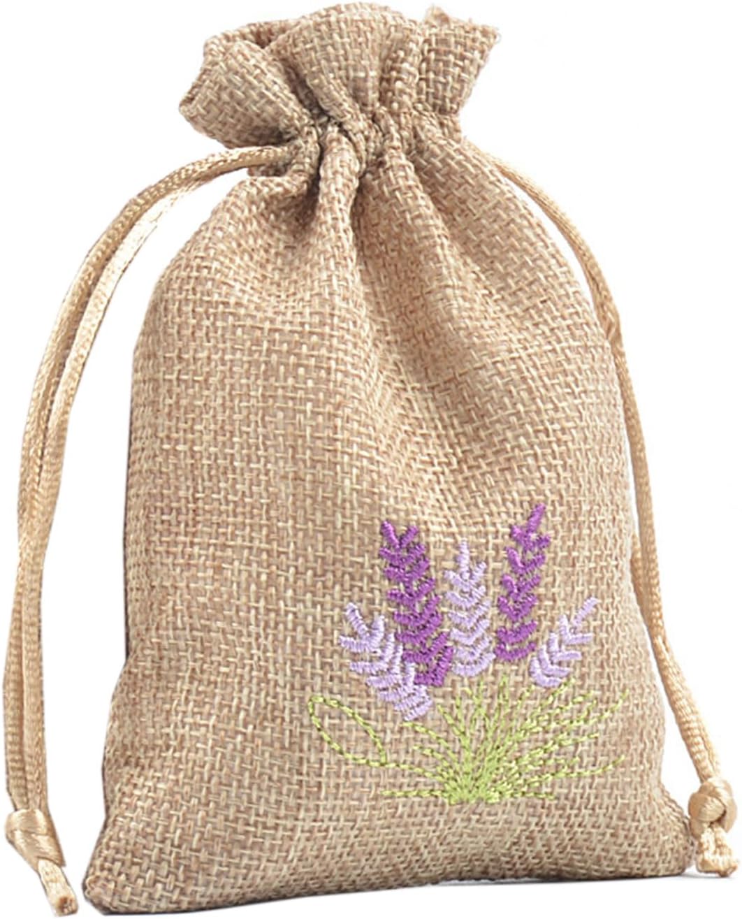 Pack Of 10 Cotton Linen Drawstring Bags for Lavender Storage