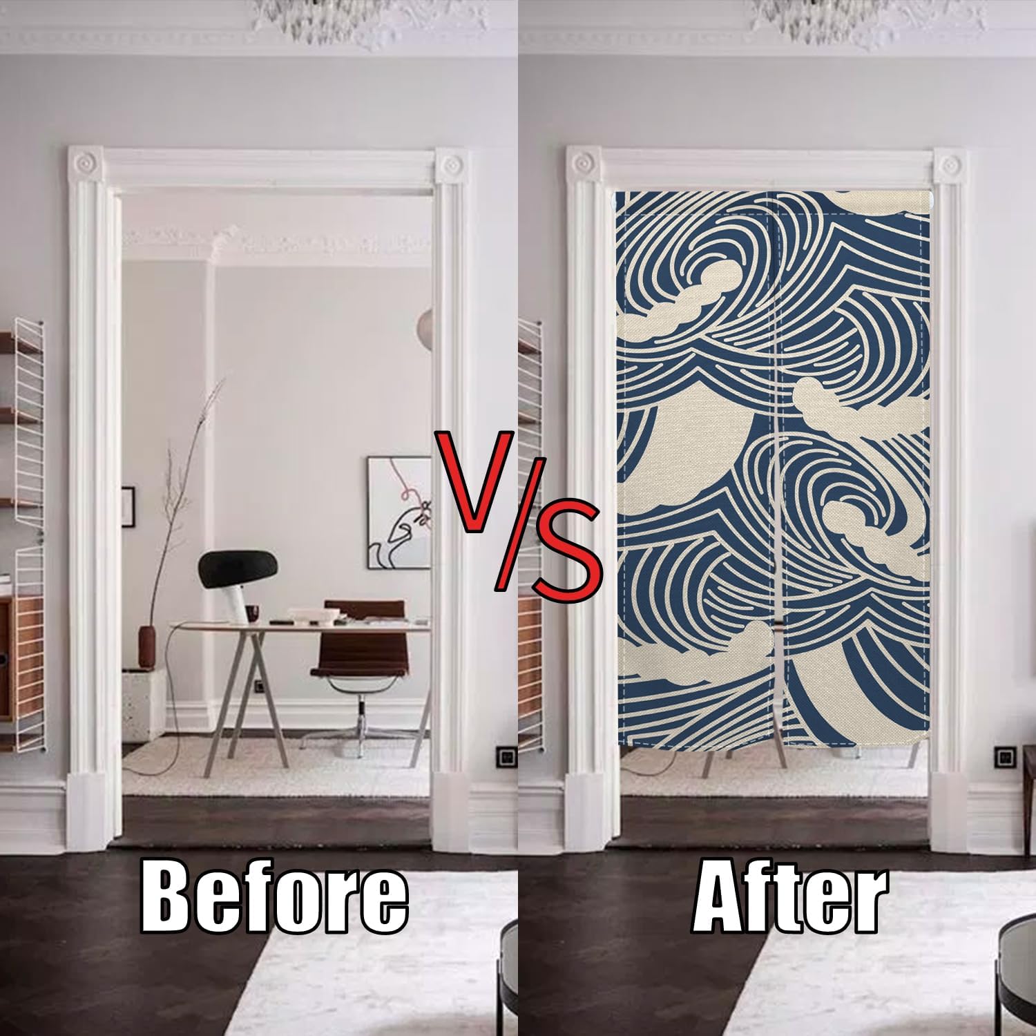 Traditional Japanese Noren Door Curtain for Living Room and Kitchen