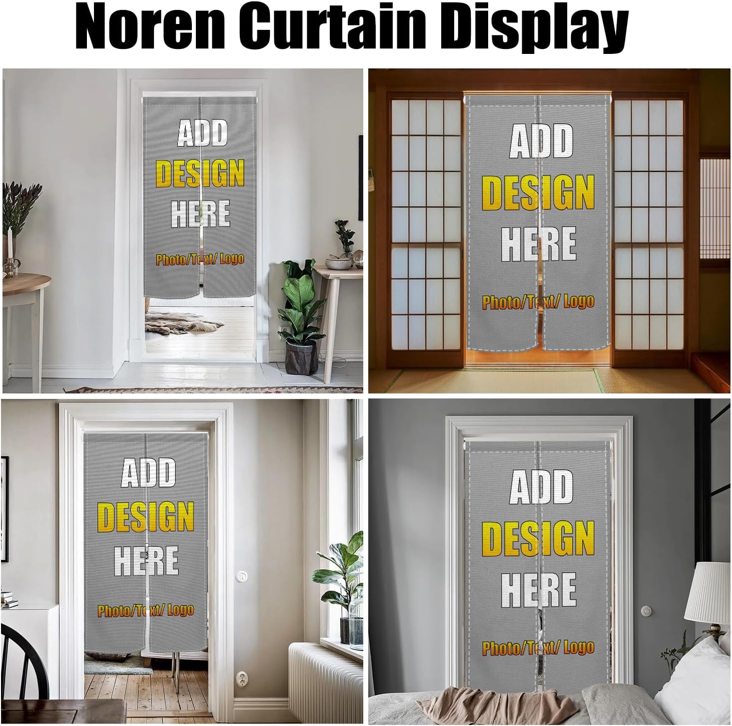 Customizable Japanese Noren Door Curtain Panel Decor