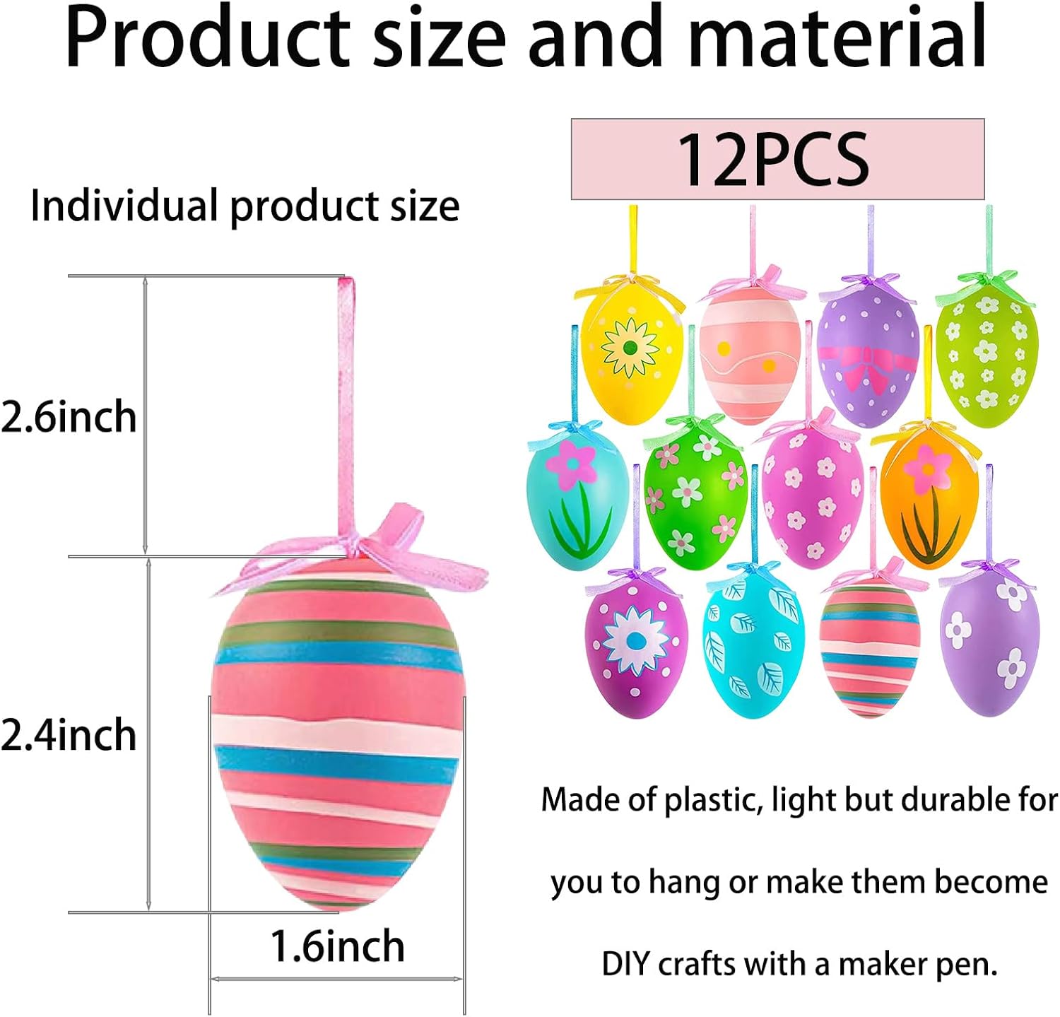 Sengocis Plastic Easter Decorations Eggs