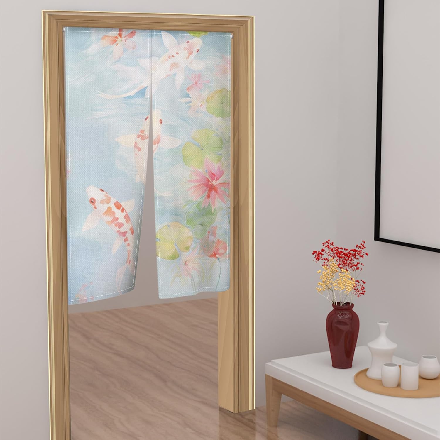 Japanese Noren Door Curtain with Koi Fish Print