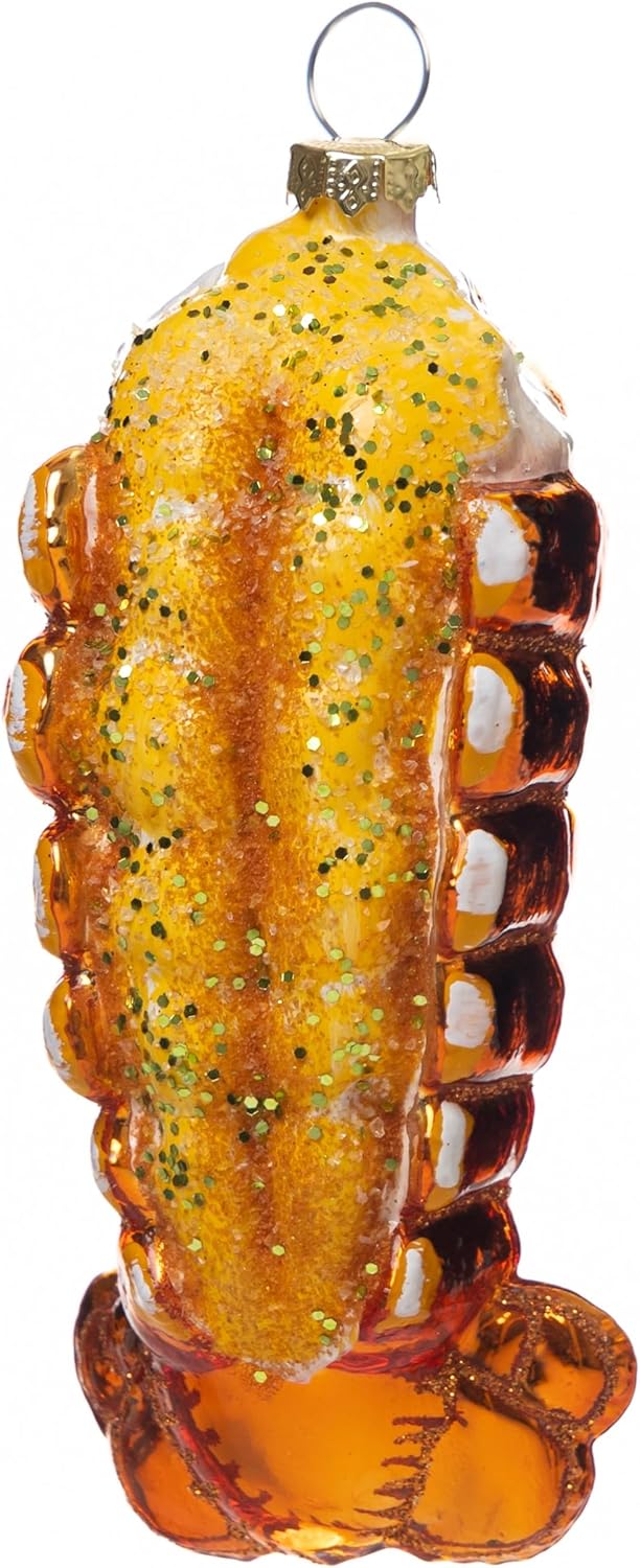 2pcs Blown Glass Lobster Tail Christmas Ornaments