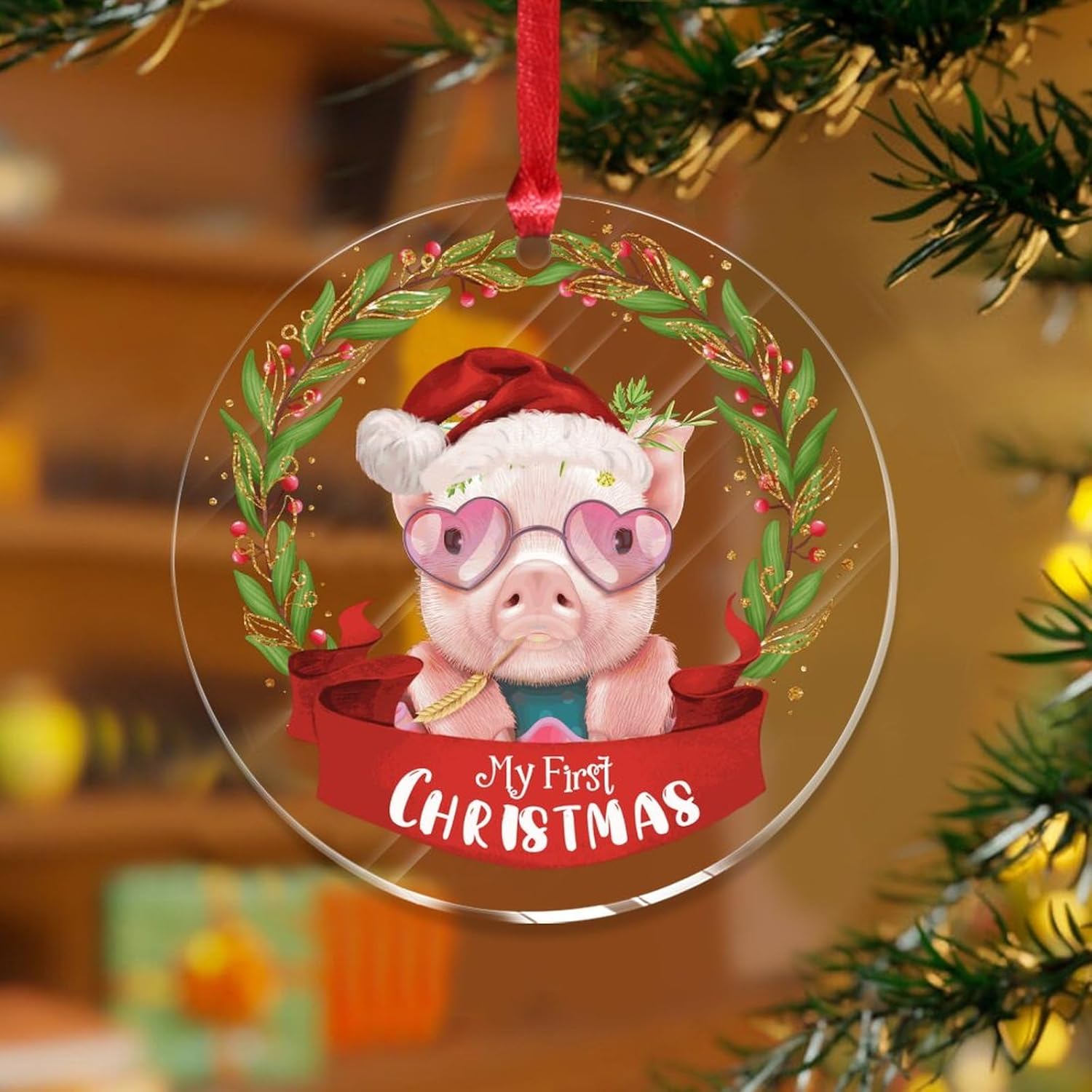 3 Inch Clear Acrylic Christmas Ornaments 2023 1