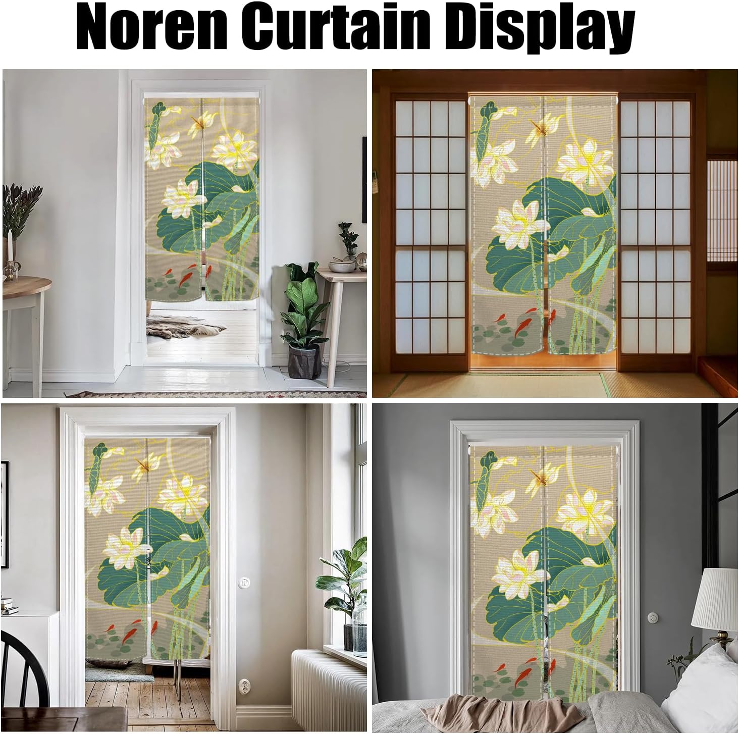 Japanese Noren Door Curtain with Ukiyoe Design