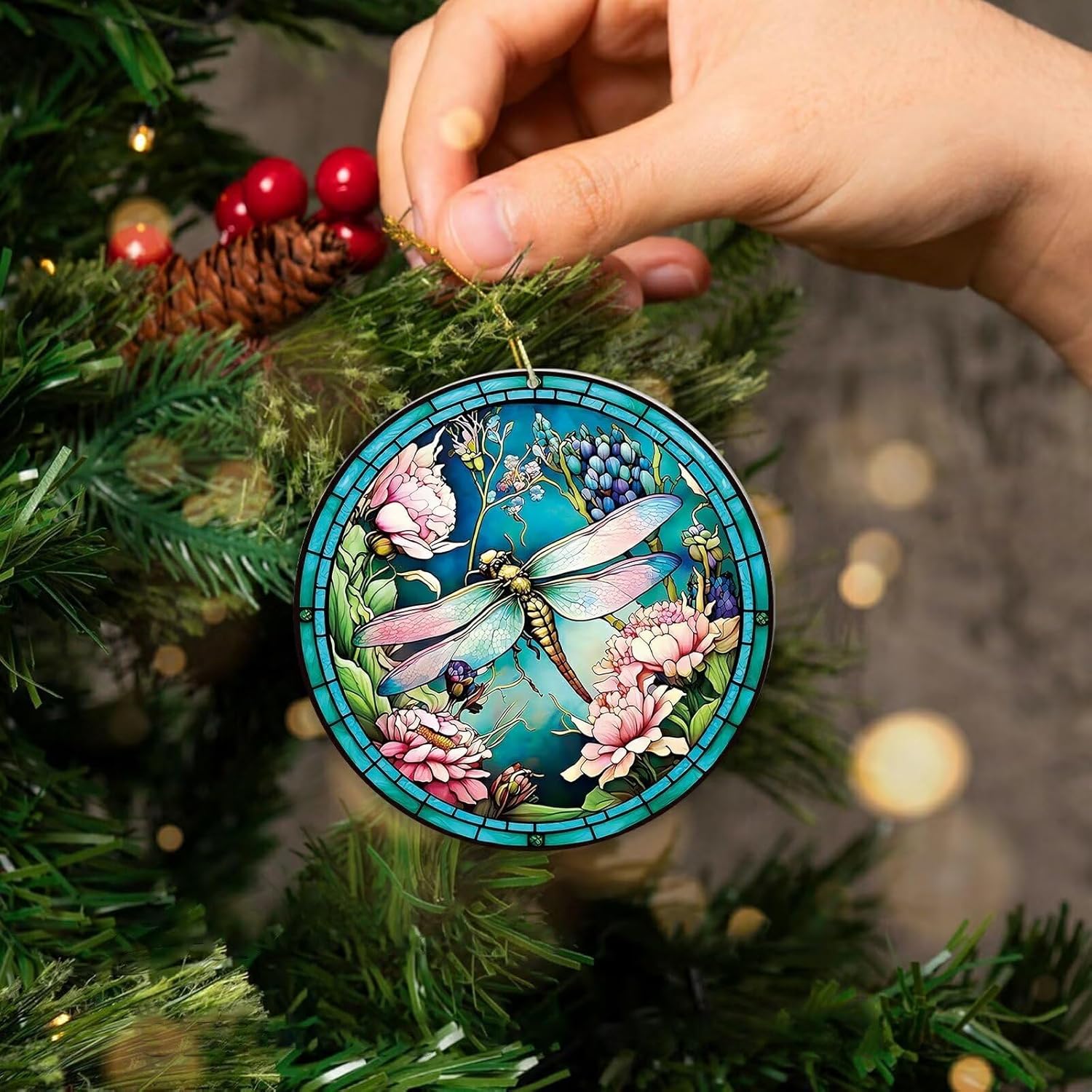 Dragonfly Christmas Ornament 2024 Hanging Decor