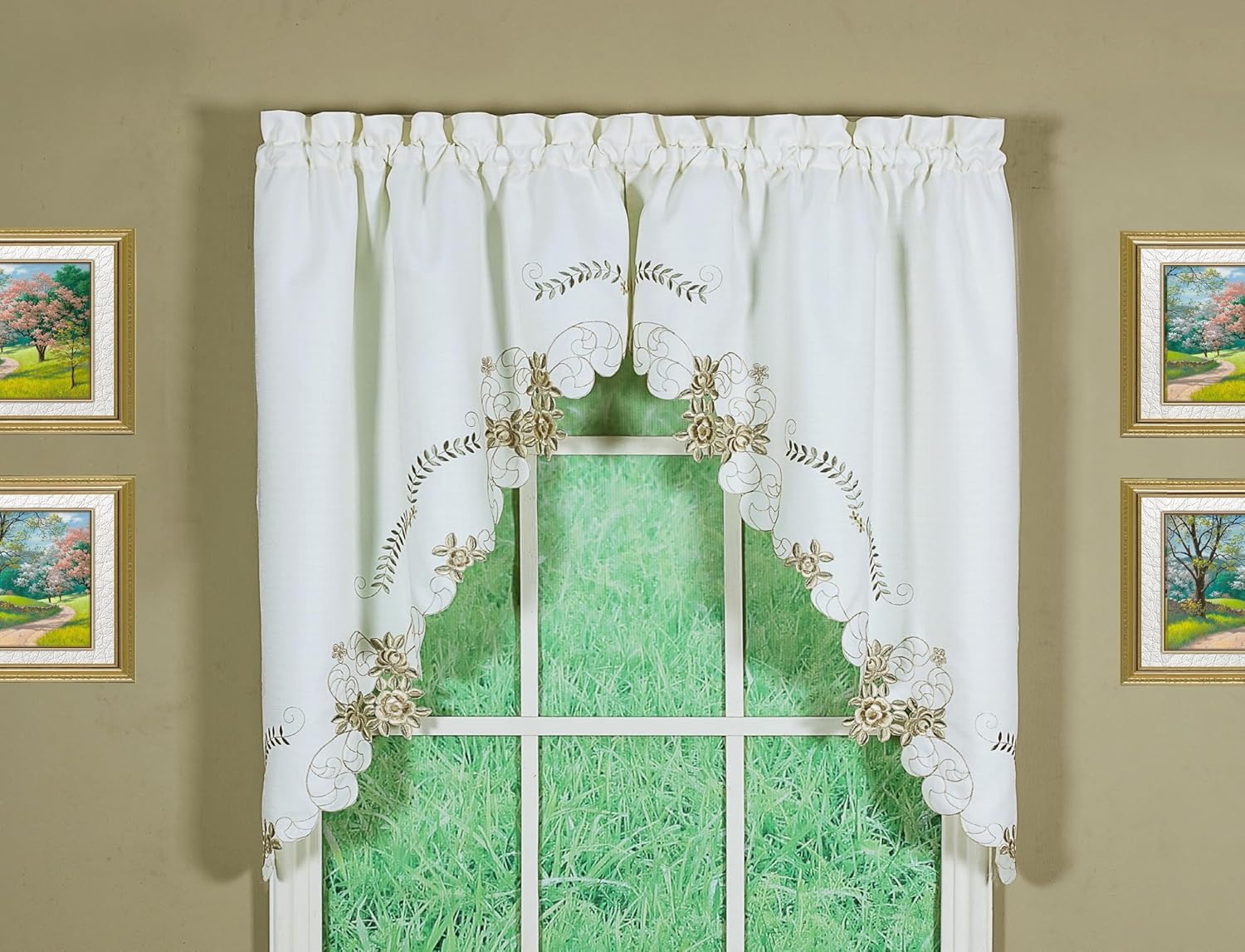 Todays Curtain Verona Reverse Embroidery Swag 38 Inch