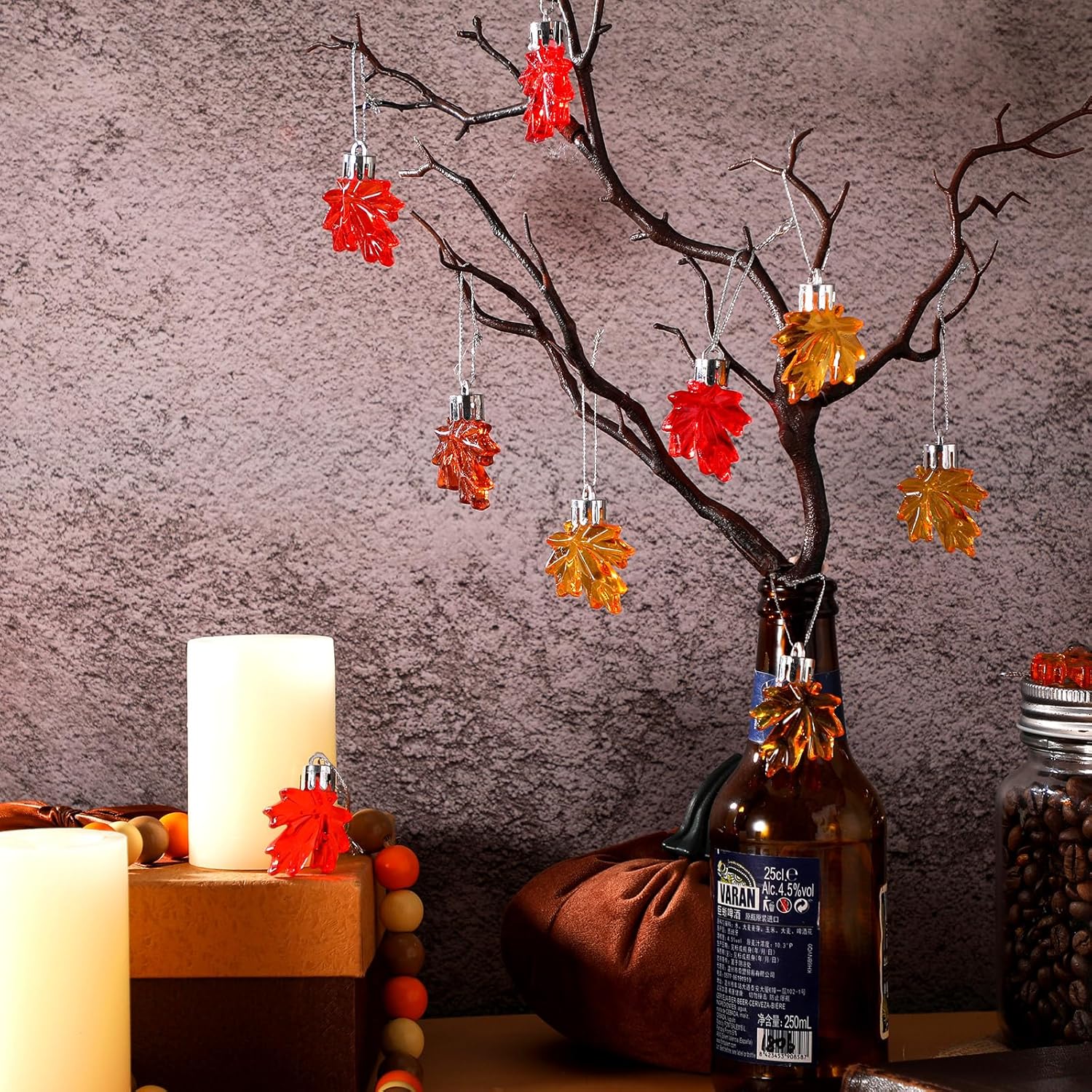 Zeyune Fall Maple Leaf Hanging Ornaments for Thanksgiving