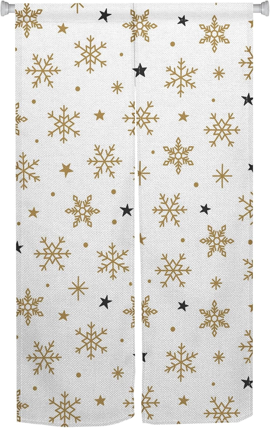 Yellow Snowflake Noren Door Curtain for Kitchen and Bathroom