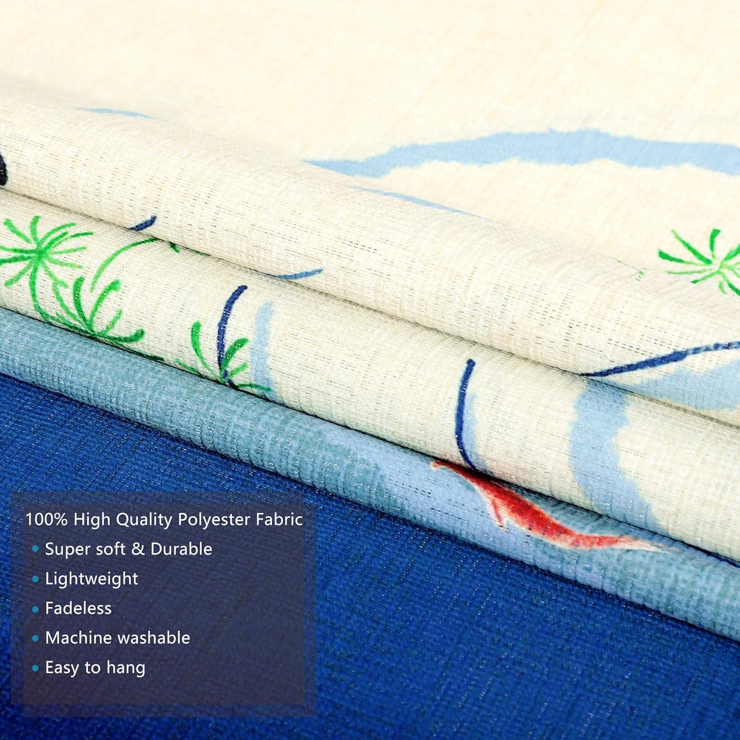 Japanese Noren Door Curtain with Golden Fish Design