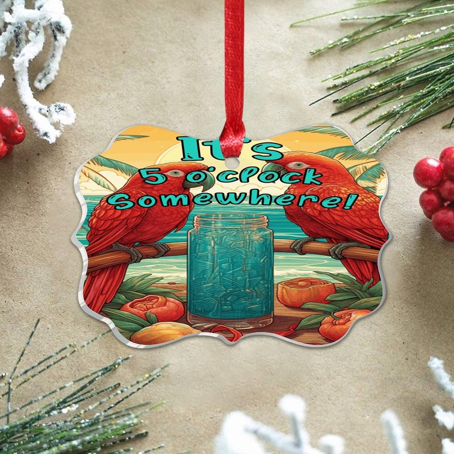 3 Acrylic Christmas Ornaments 2024 Fun Decor Baubles