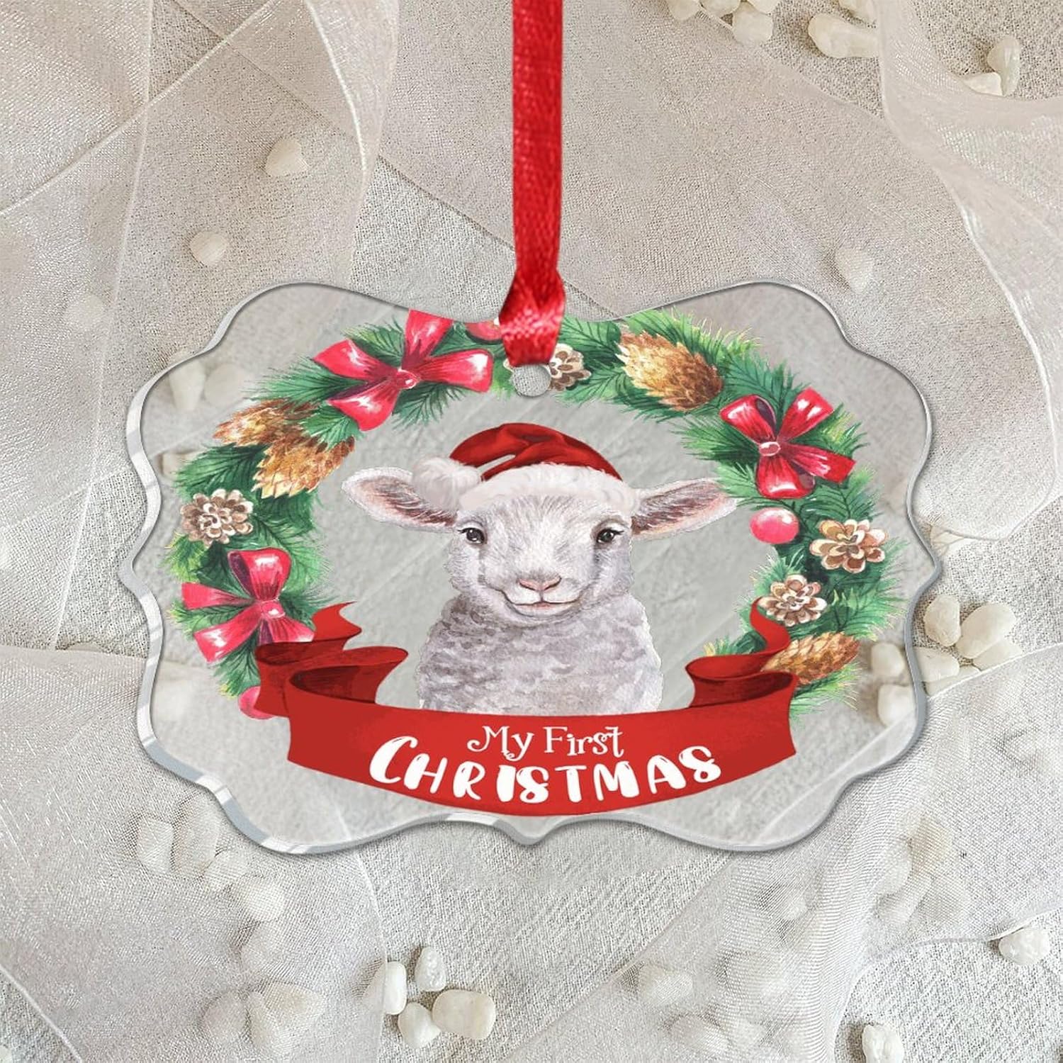 2023 Acrylic Christmas Ornaments Babys First Christmas Hanging Baubles