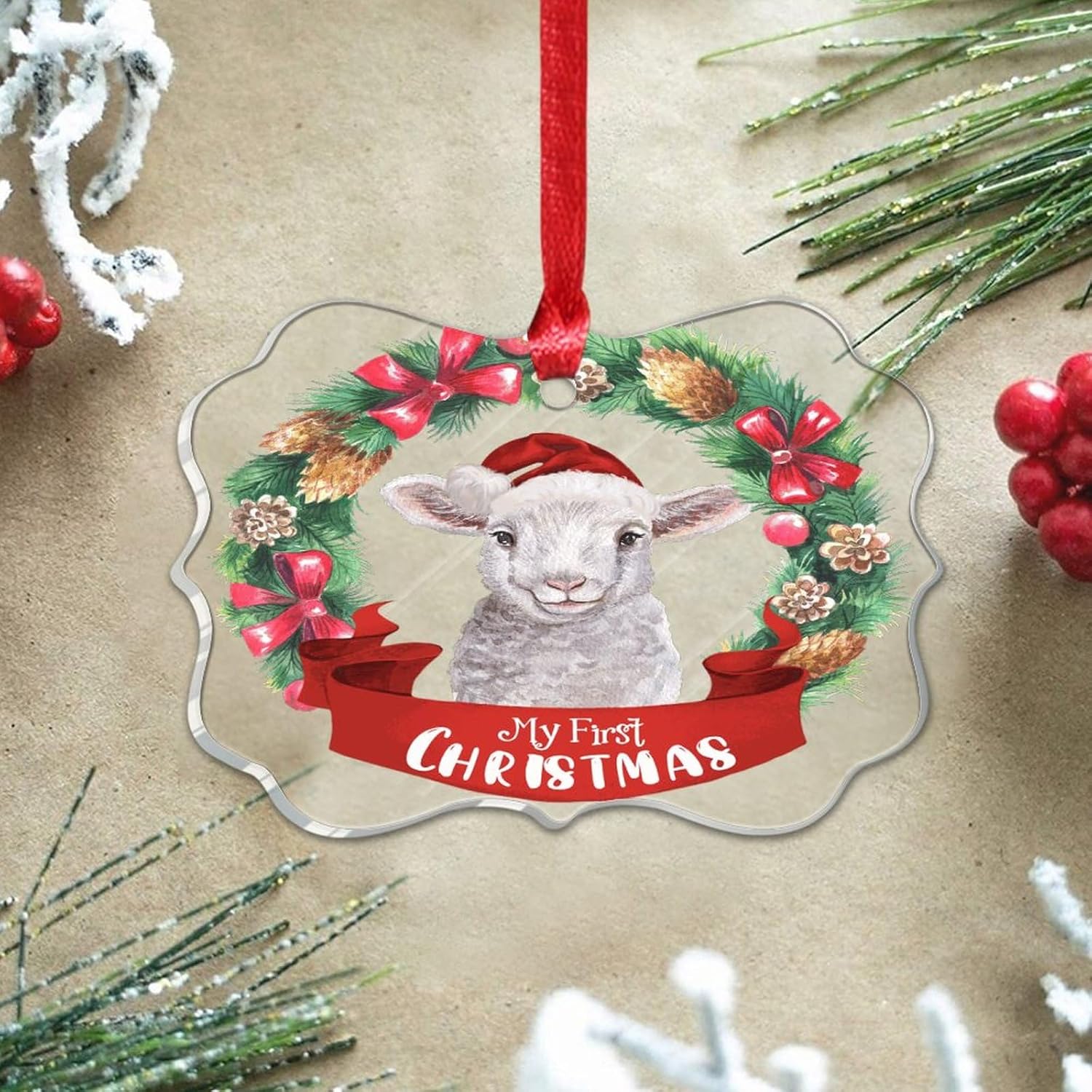 2023 Acrylic Christmas Ornaments Babys First Christmas Hanging Baubles