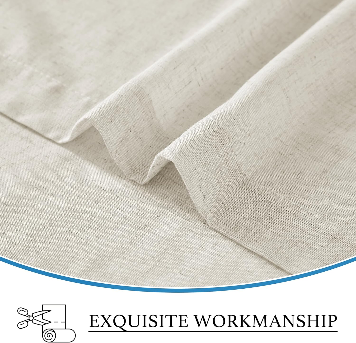 RYB HOME Linen Blended French Door Curtain