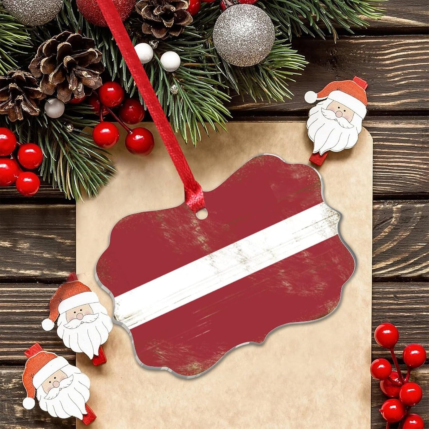 3 Inch Clear Acrylic Christmas Ornaments 2023 Latvia Decorative Baubles