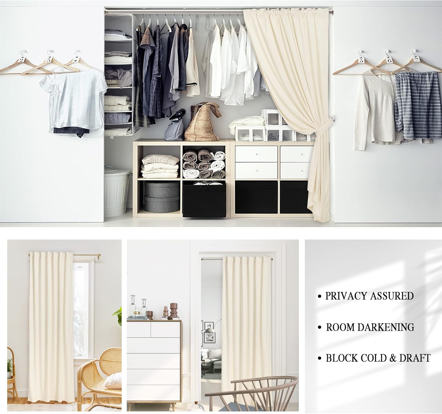 StangH Doorway Curtains Ivory White Panel