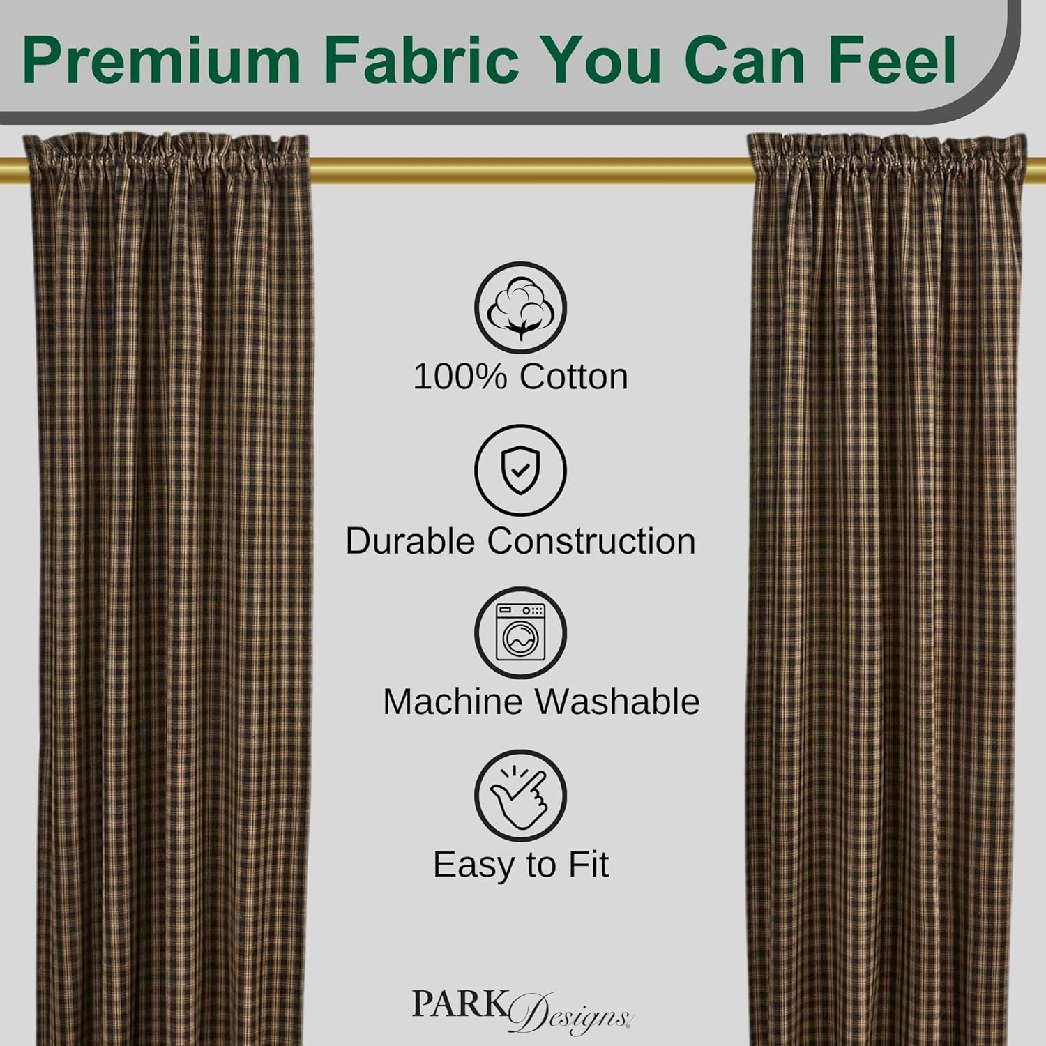 Park Designs Sturbridge Lined Panel 84 Black