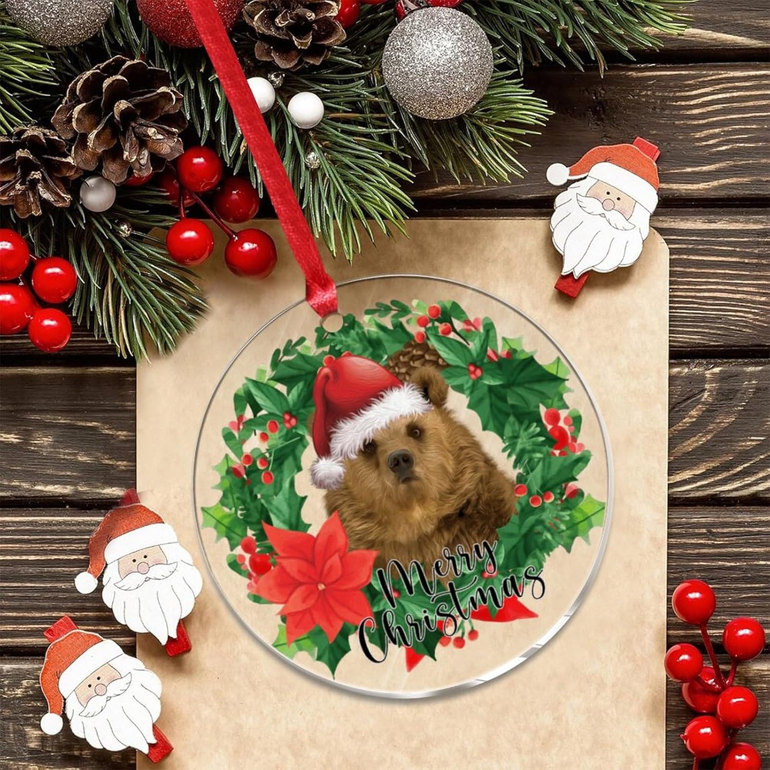 2023 Animal Woodland Acrylic Christmas Ornaments Bauble Decorations