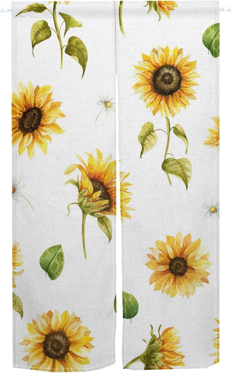 Sunflowers Noren Curtain Bright Yellow Floral Doorway Divider