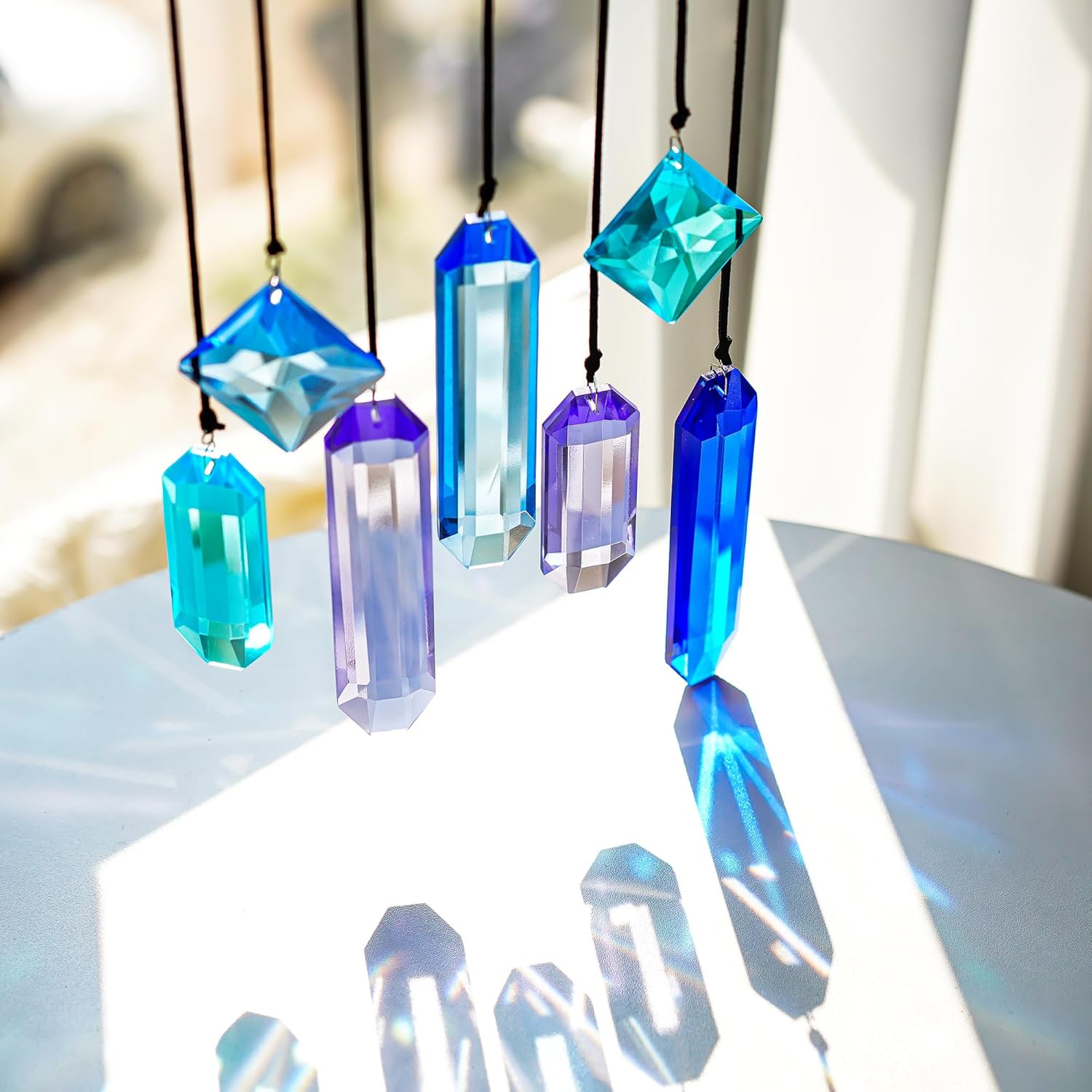 7 Pack Crystal Ornaments for Christmas Tree and Window