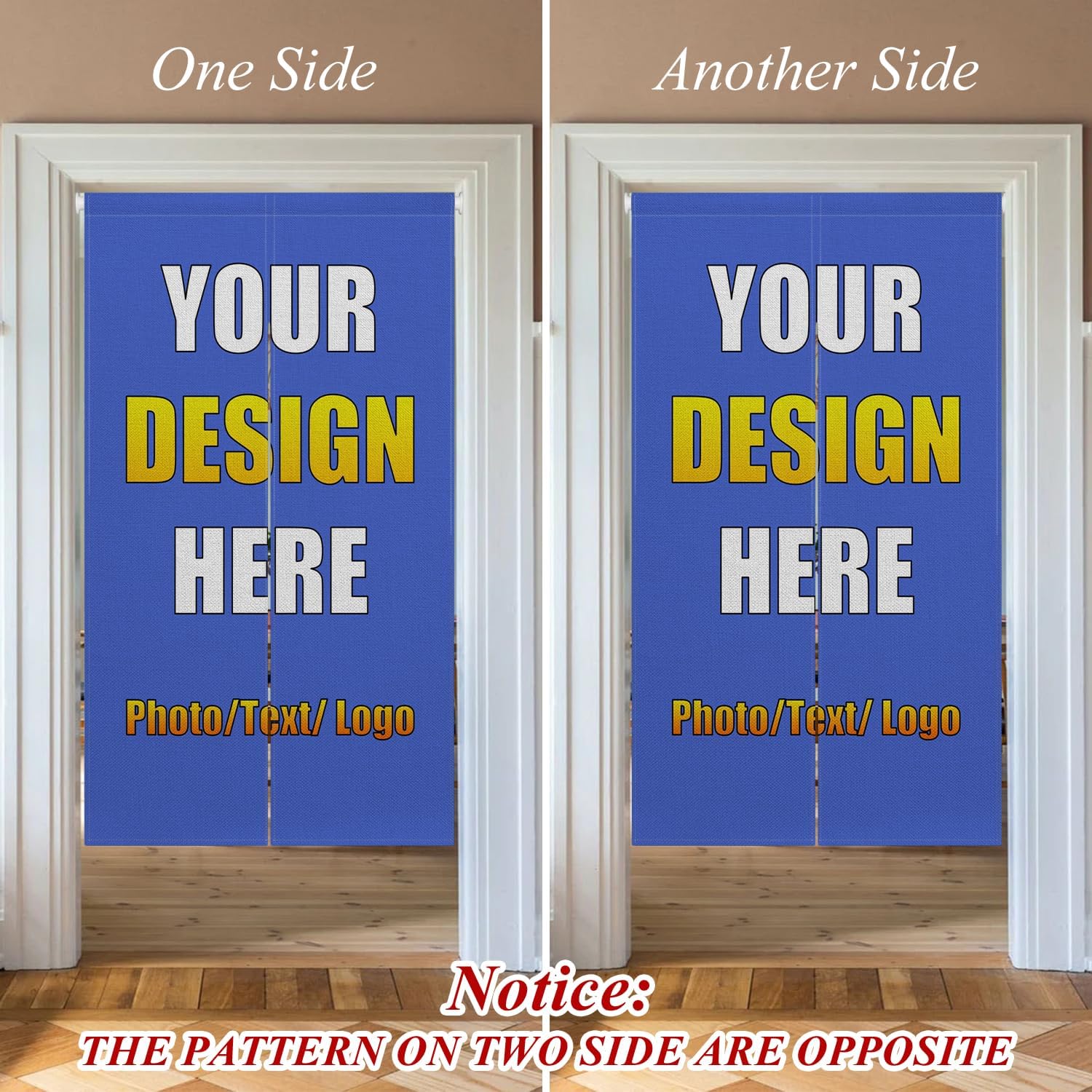 Leowefowa Custom Double Sided Noren Curtain for Doorway Partition