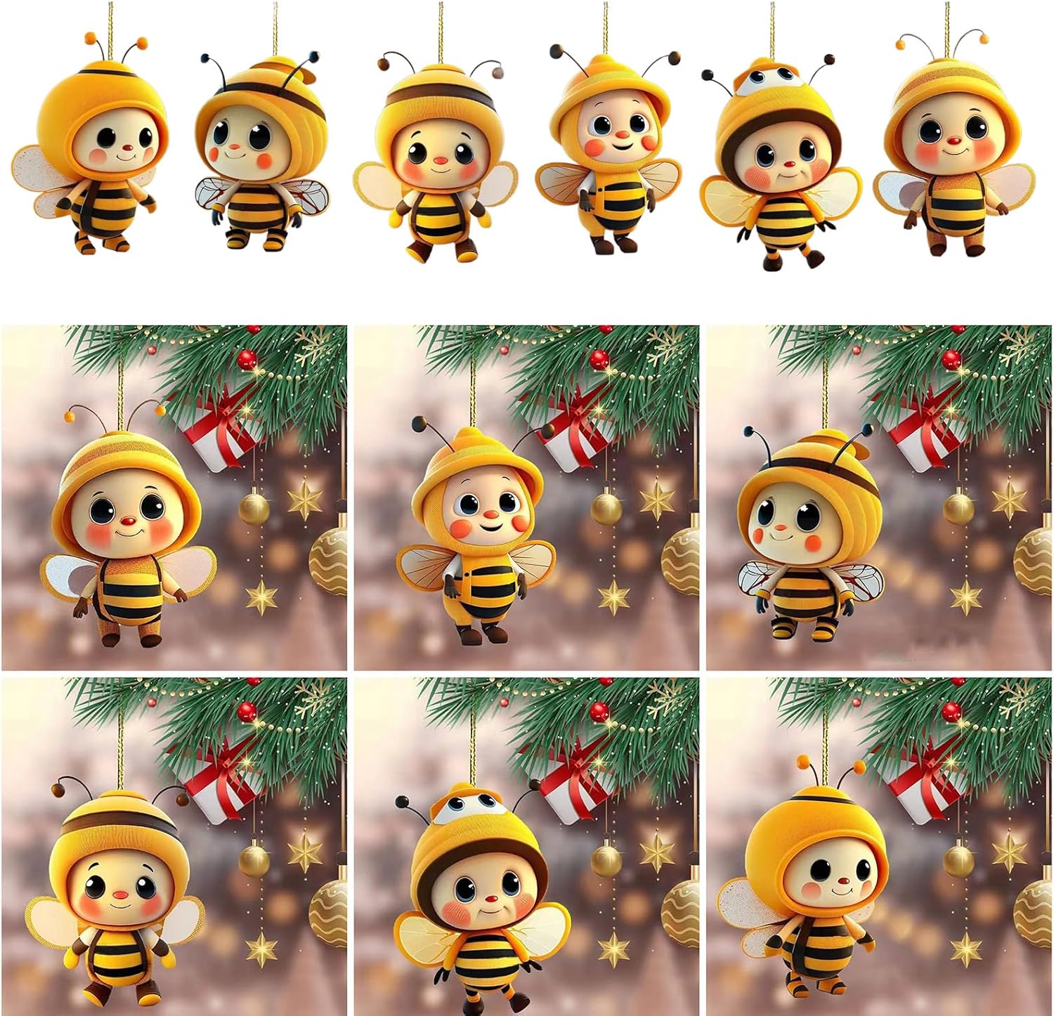 Acrylic Bees Car Rear View Mirror Hold Ornament