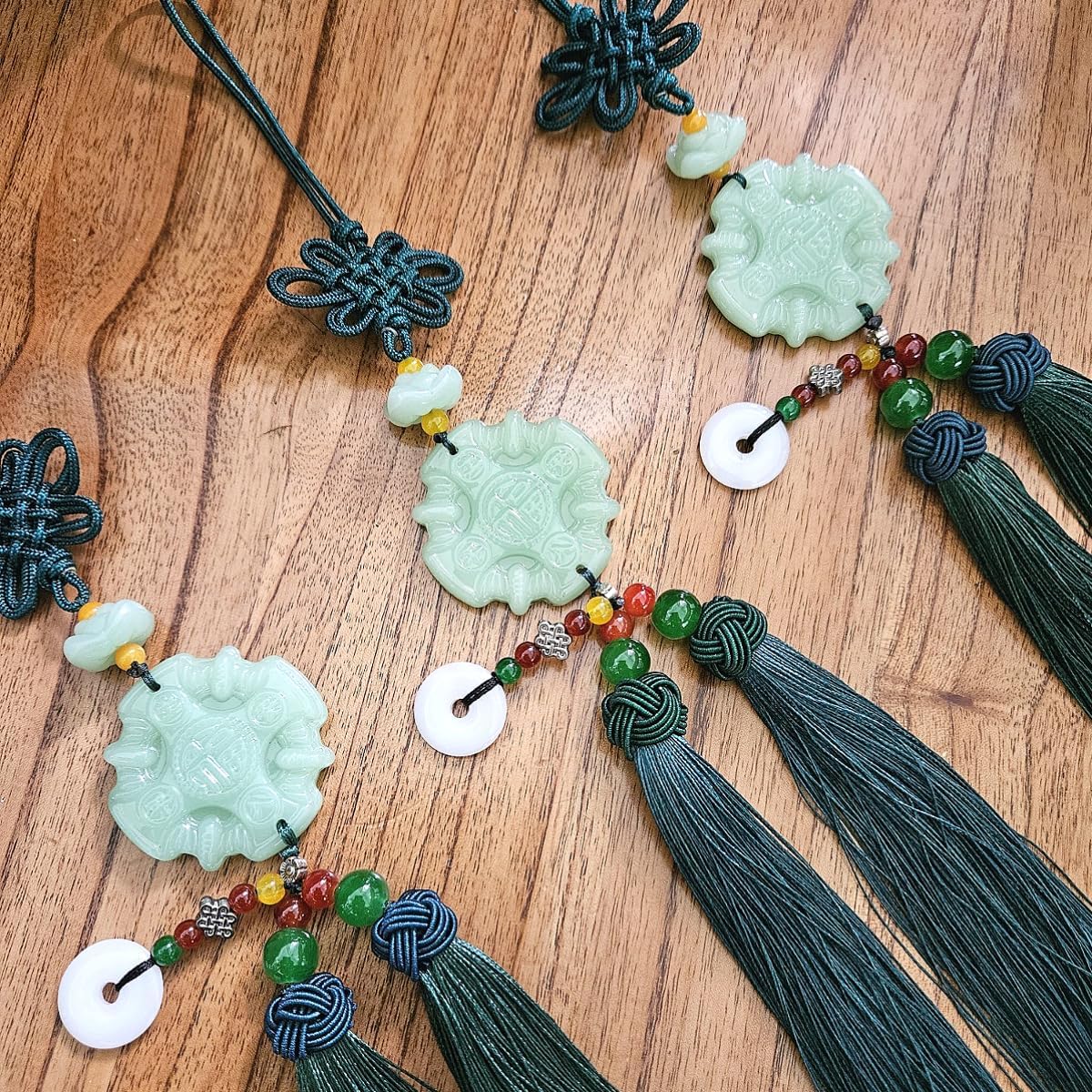 Traditional Korean Pendant Norigae Jade Tassel Ornament