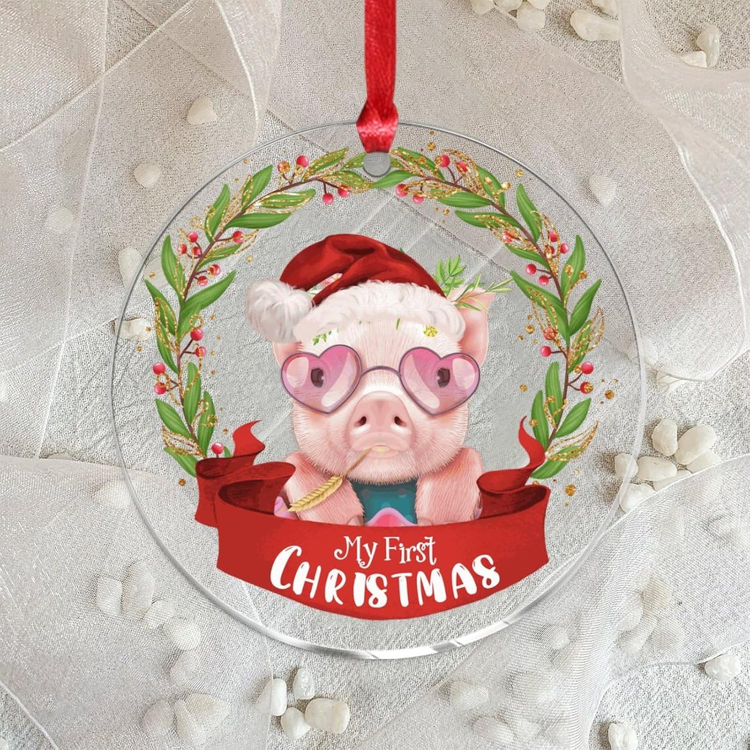 3 Inch Clear Acrylic Christmas Ornaments 2023 1