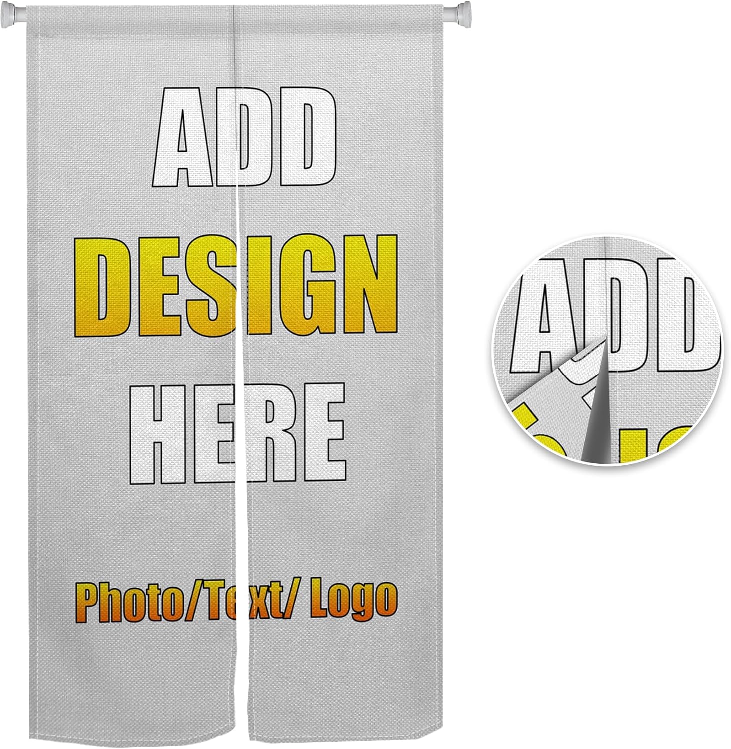 Customizable Double Sided Doorway Curtain with Picture 34x60 Inch