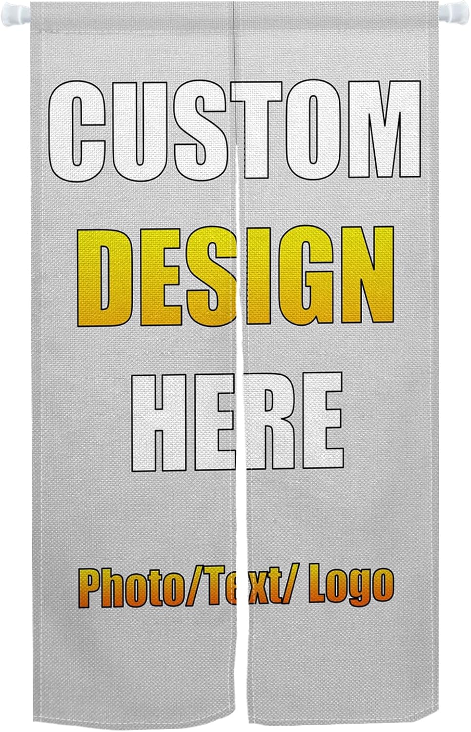 Customizable Noren Curtain with Photo Text Logo 34x60 Inches