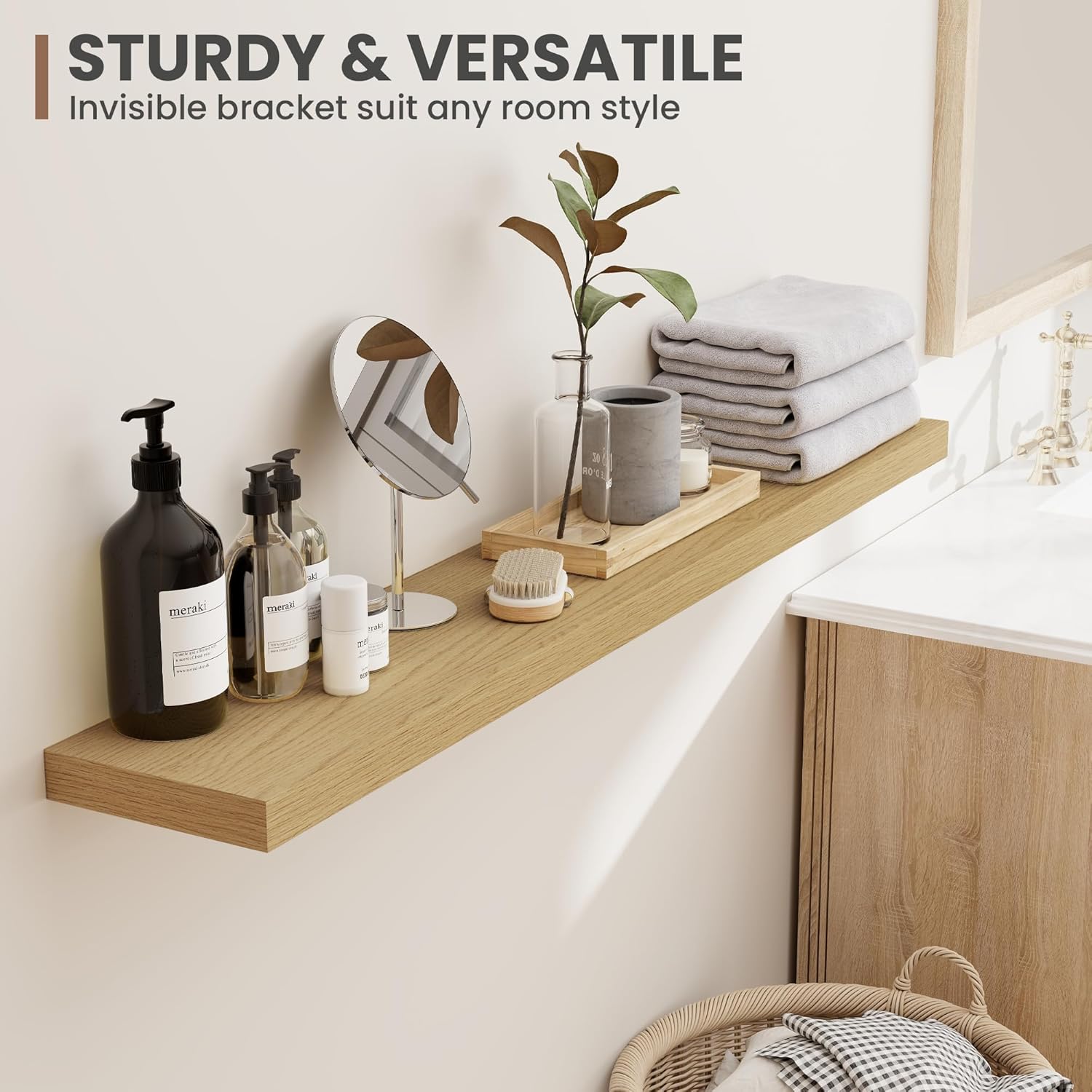 36 Inch Floating Shelves Set of 2 with Invisible Brackets